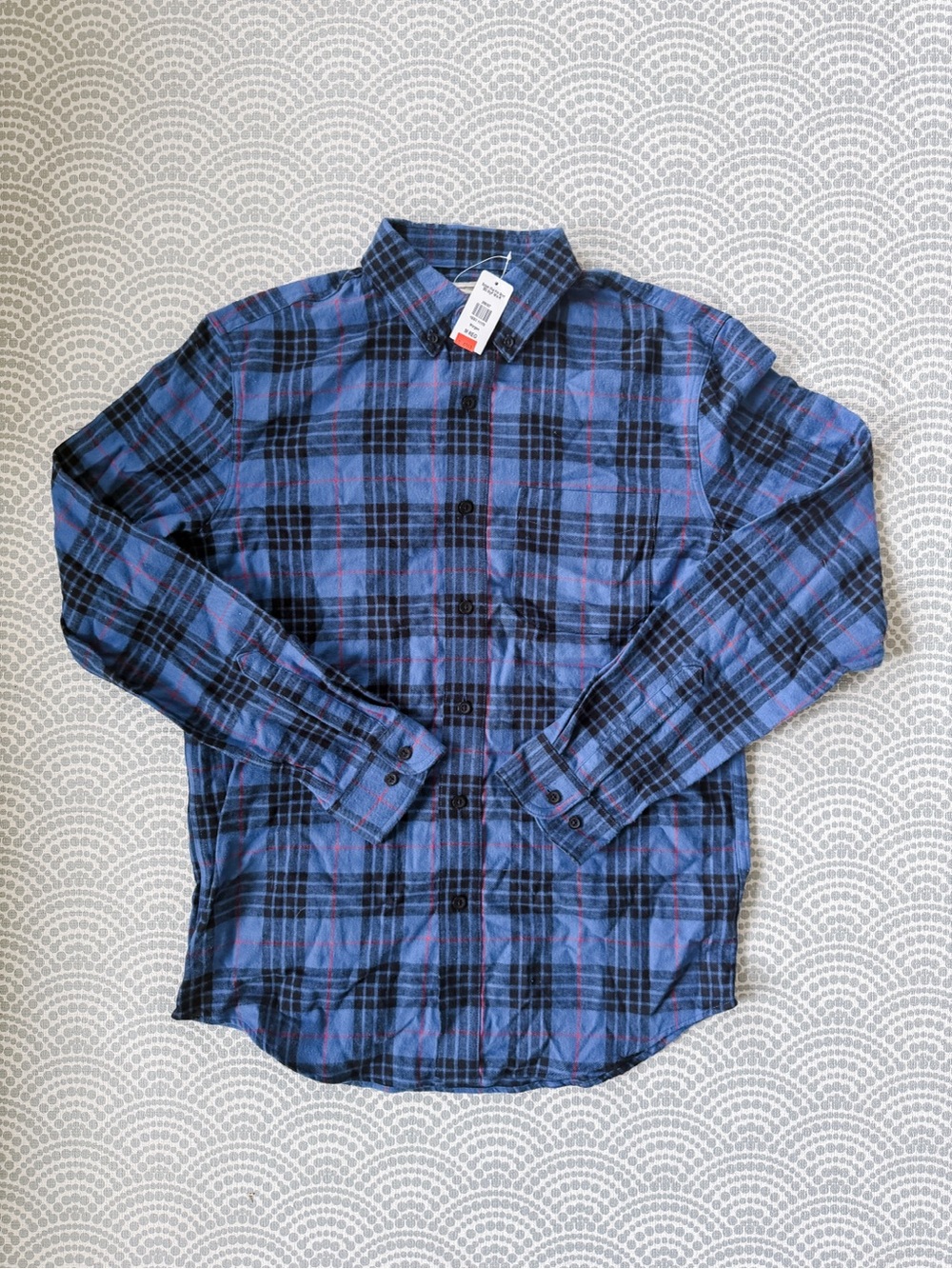 NWT Men's Blue Plaid Button-Up Shirt - LL Bean